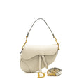 DIOR MEDIUM SADDLE BAG CALFSKIN WHITE GHW