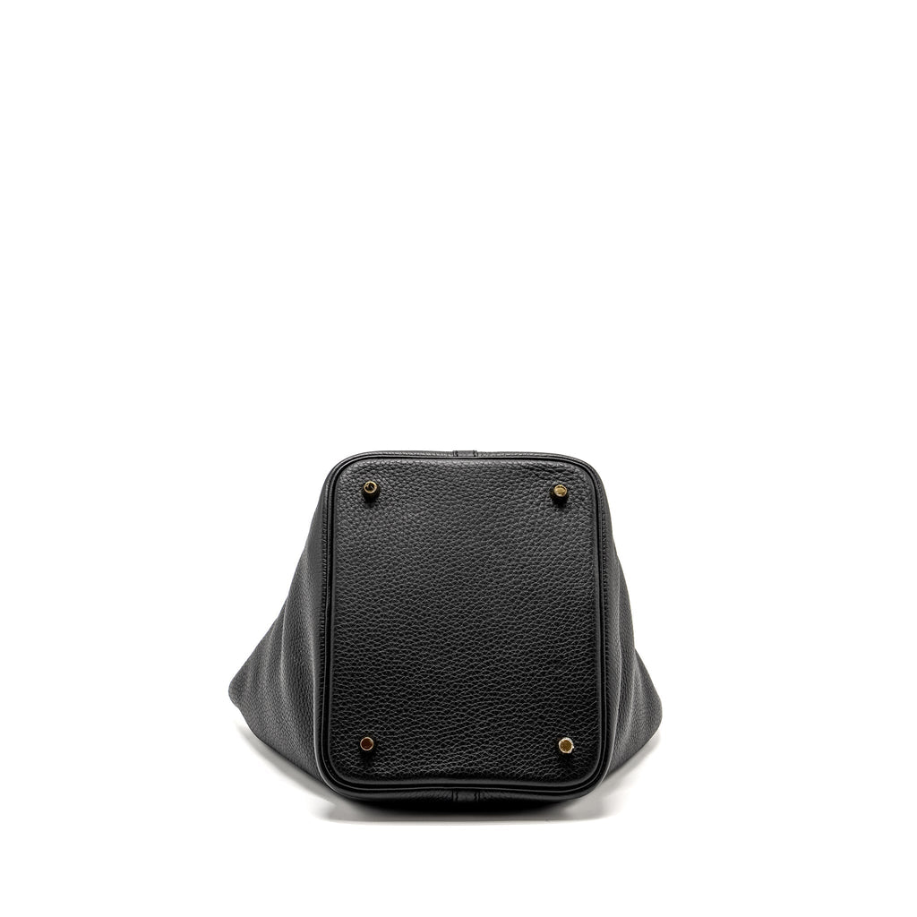 HERMES PICOTIN 22 LOCK BAG CLEMENCE BLACK GHW