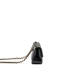 CHANEL MINI SQUARE FLAP BAG LAMBSKIN BLACK LGHW (MICROCHIP)