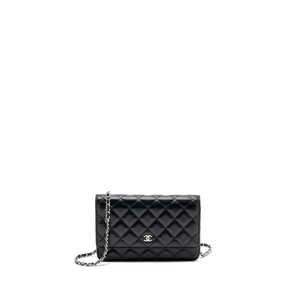 CHANEL CLASSIC WALLET ON CHAIN CAVIAR BLACK SHW (MICROCHIP)