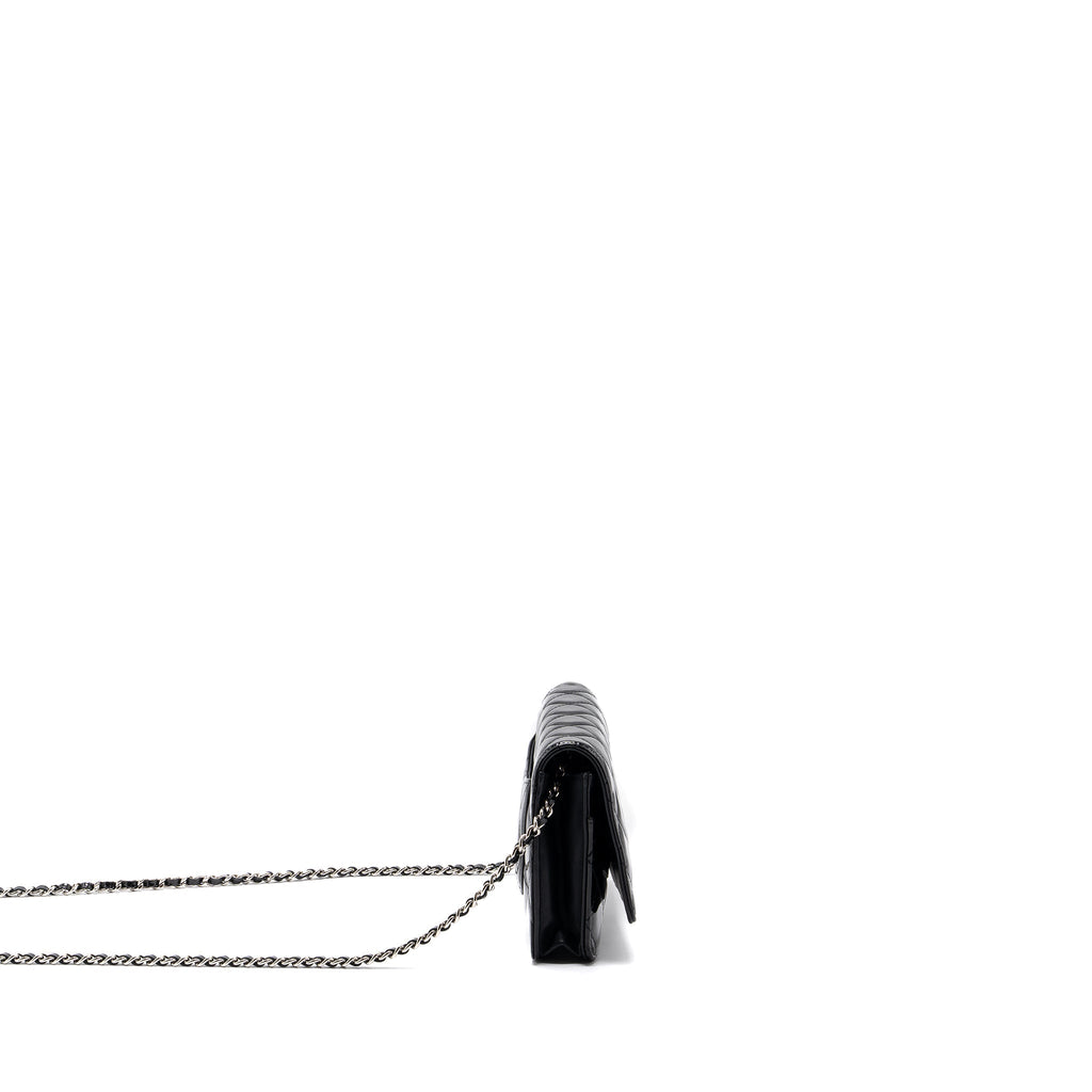 CHANEL CLASSIC WALLET ON CHAIN PATENT BLACK SHW