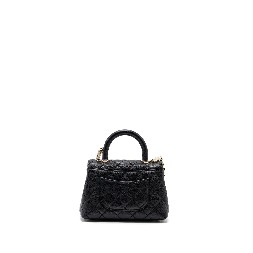 CHANEL COCO HANDLE MINI CAVIAR BLACK LGHW (MICROCHIP)