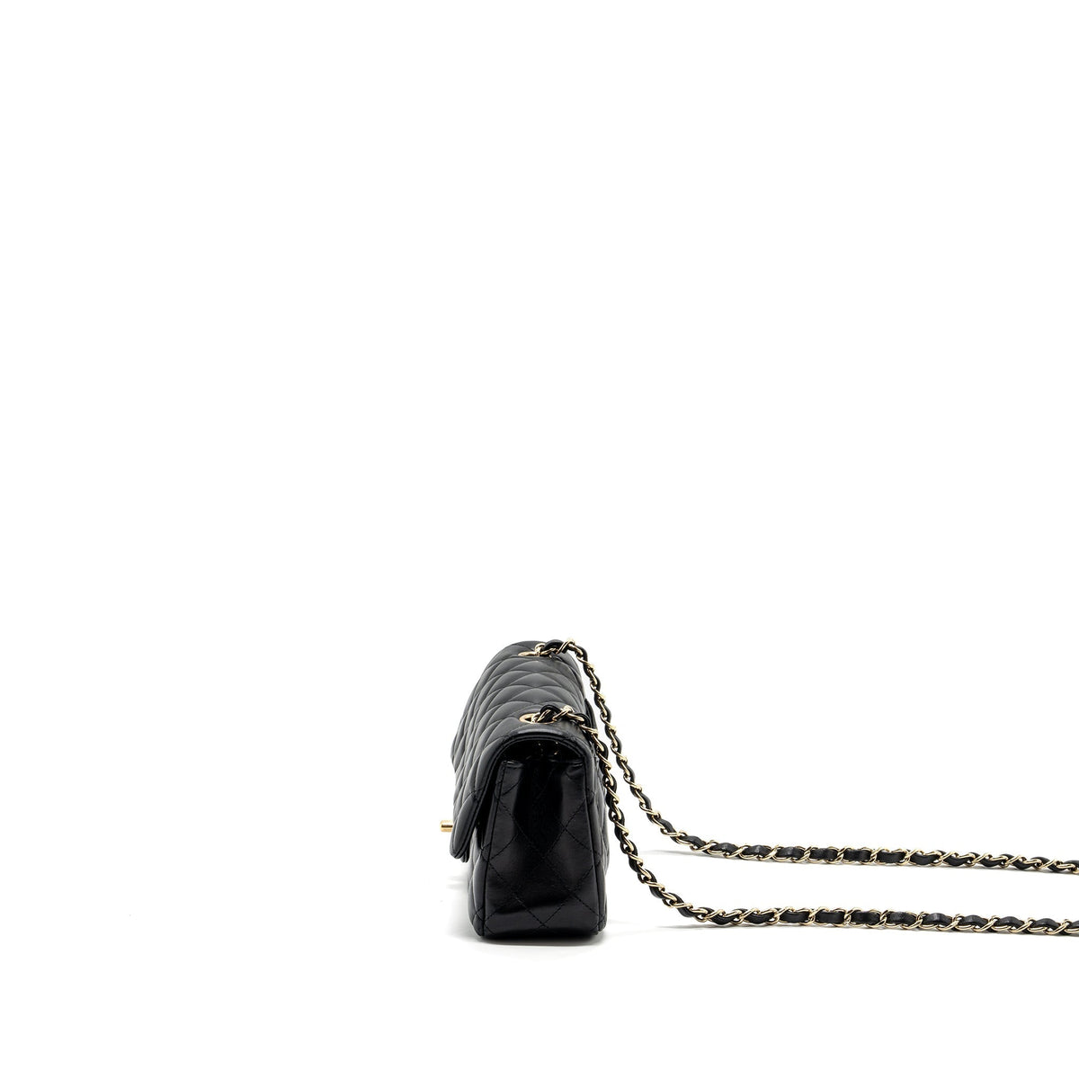 CHANEL CLASSIC MINI RECTANGULAR FLAP BAG LAMBSKIN BLACK GHW