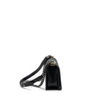 CHANEL MEDIUM BOY BAG CALFSKIN BLACK MULTICOLOUR HARDWARE