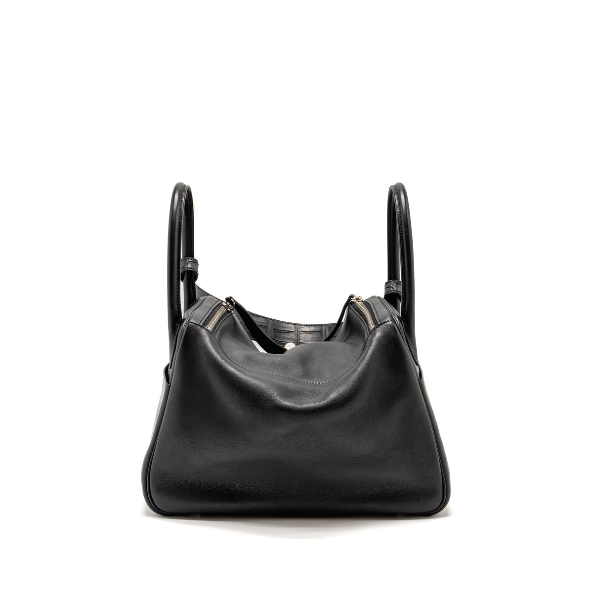 HERMES TOUCH LINDY 30 SWIFT/ALLIGATOR MISSISSIPPIENSIS BLACK SHW