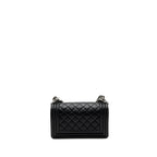 CHANEL SMALL BOY BAG CALFSKIN BLACK SHW (MICROCHIP)