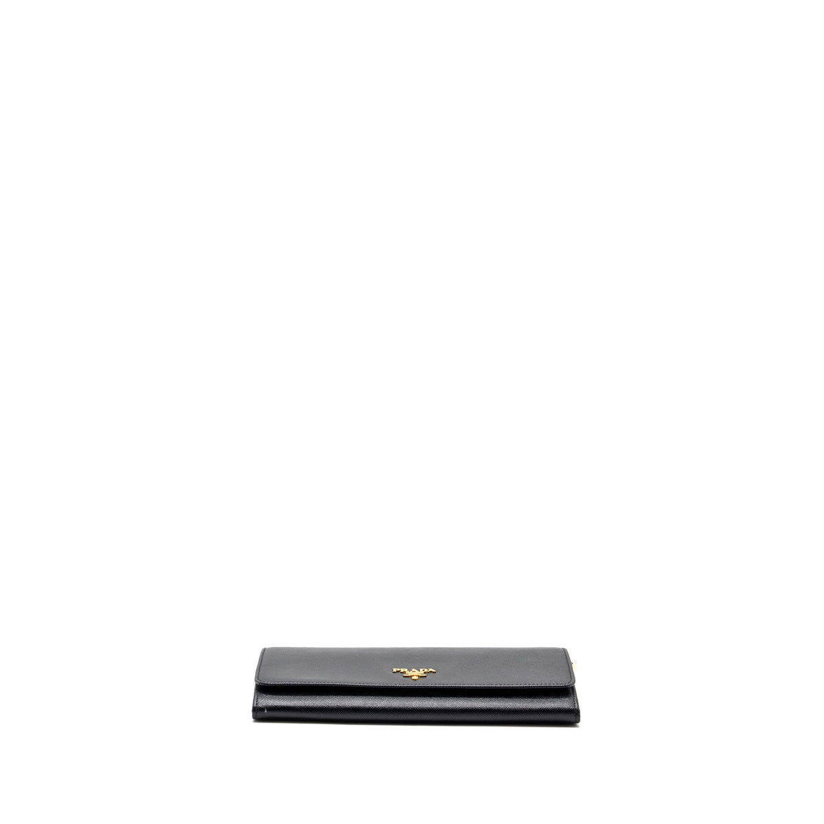 PRADA LONG WALLET WITH CHAIN SAFFIANO BLACK GHW