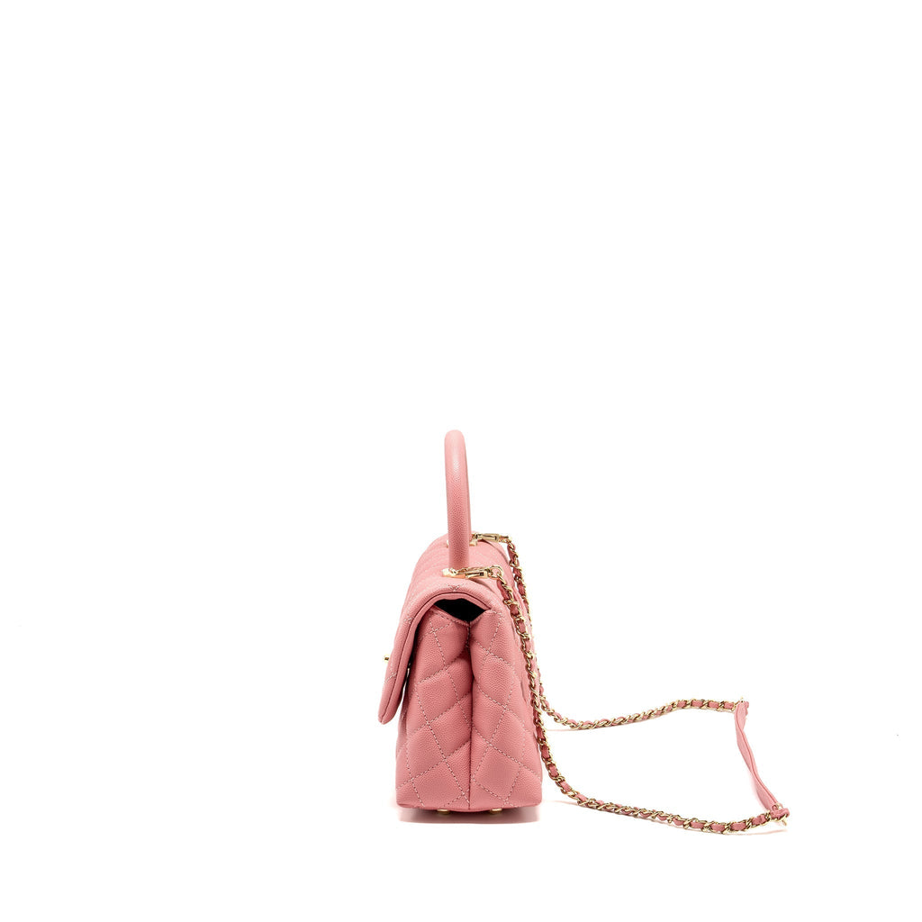 CHANEL SMALL COCO HANDLE CAVIAR PINK LGHW