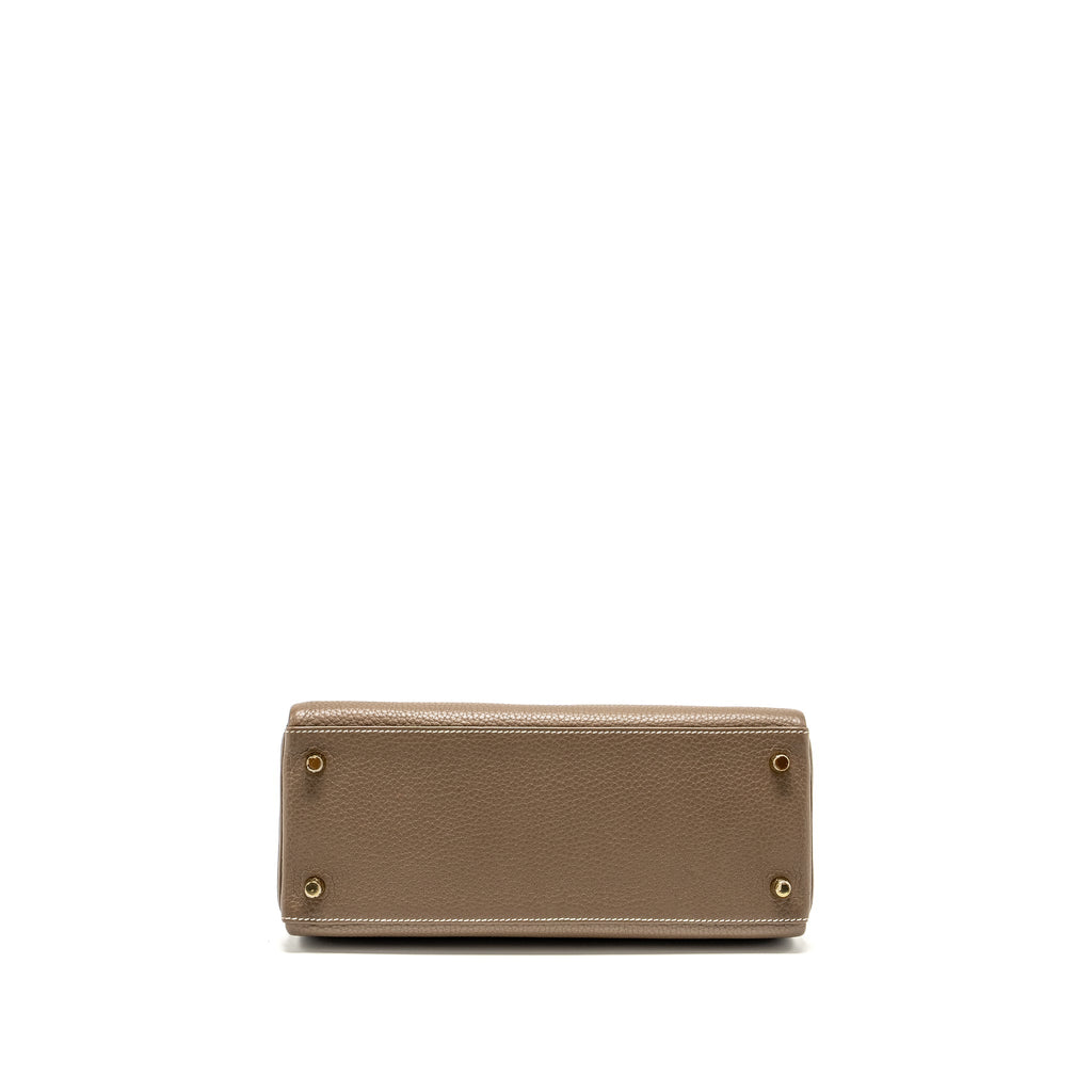 Hermes Kelly 28 Clemence Etoupe GHW