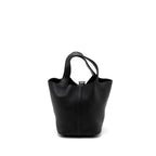 Hermes Picotin 18 Clemence Black With Black Hardware