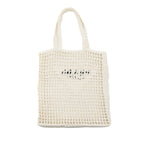 PRADA CROCHET TOTE BAG RAFFIA WHITE