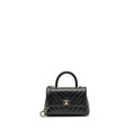 CHANEL SMALL COCO HANDLE CHEVRON CAVIAR BLACK LGHW
