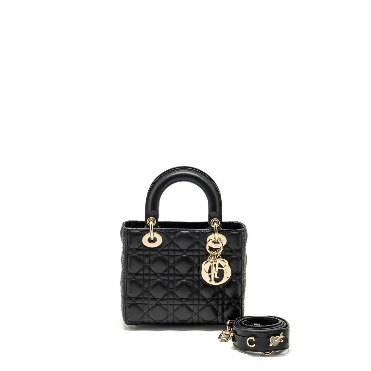DIOR SMALL MY ABC LADY DIOR LAMBSKIN BLACK LGHW