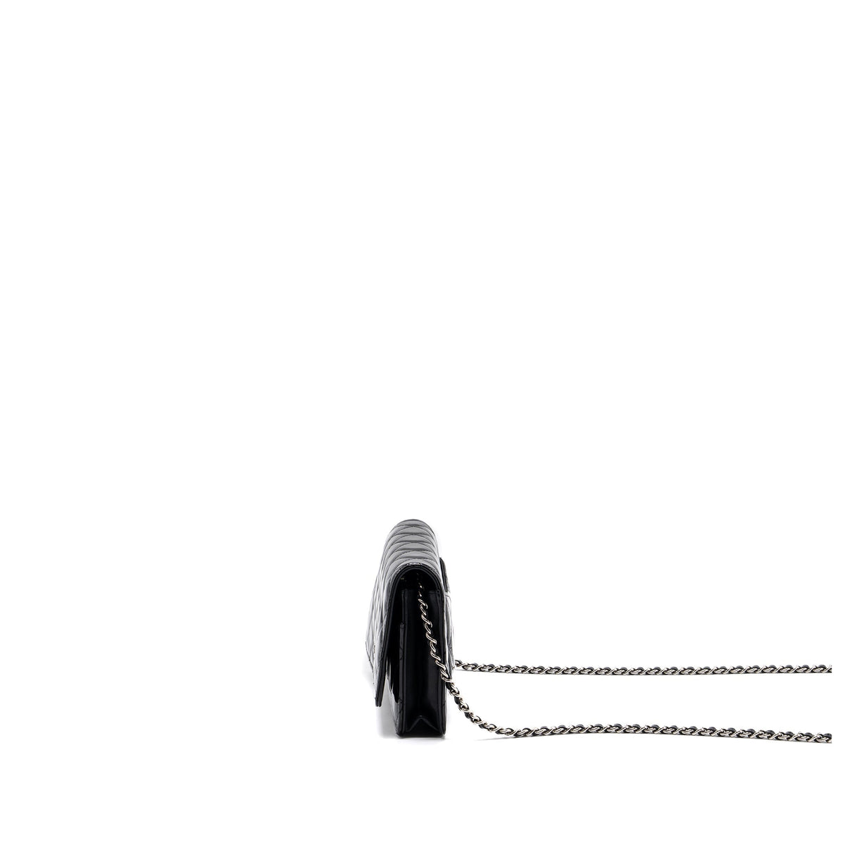 CHANEL CLASSIC WALLET ON CHAIN PATENT BLACK SHW