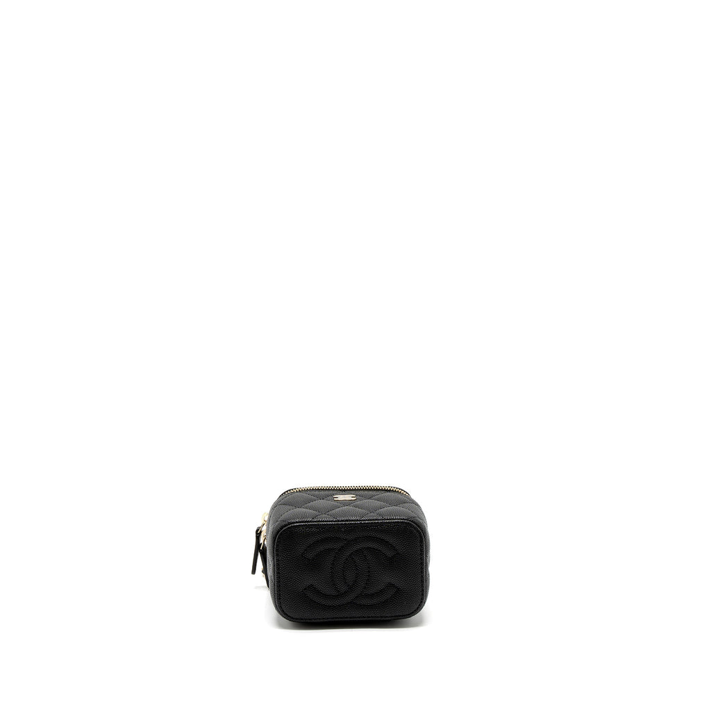 CHANEL MINI VANITY WITH CHAIN CAVIAR BLACK LGHW (MICROCHIP)