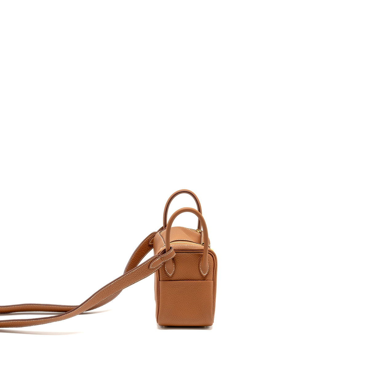 Hermes Mini Lindy Clemence Gold GHW