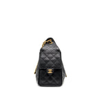 CHANEL SMALL 25 BAG CAVIAR BLACK GHW (MICROCHIP)