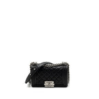 CHANEL SMALL BOY BAG CALFSKIN BLACK SHW (MICROCHIP)