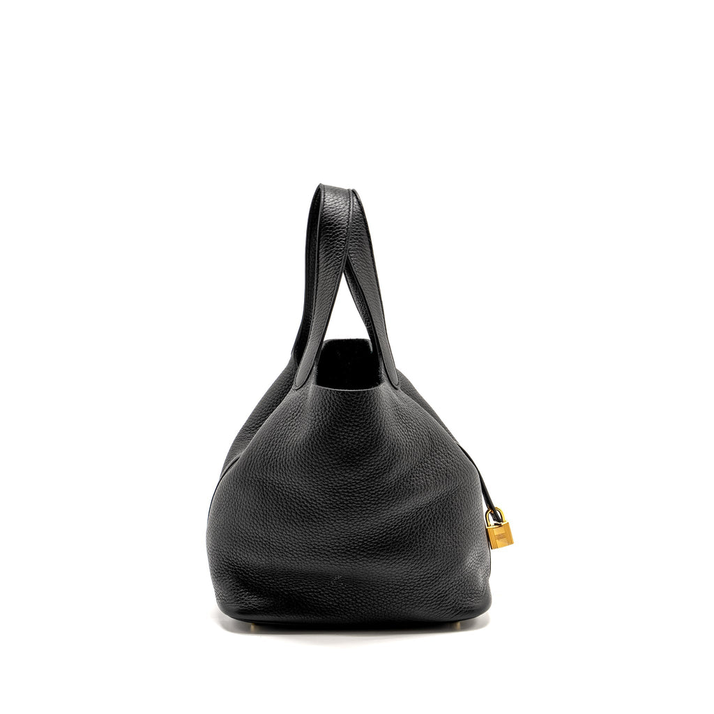 HERMES PICOTIN 22 LOCK BAG CLEMENCE BLACK GHW