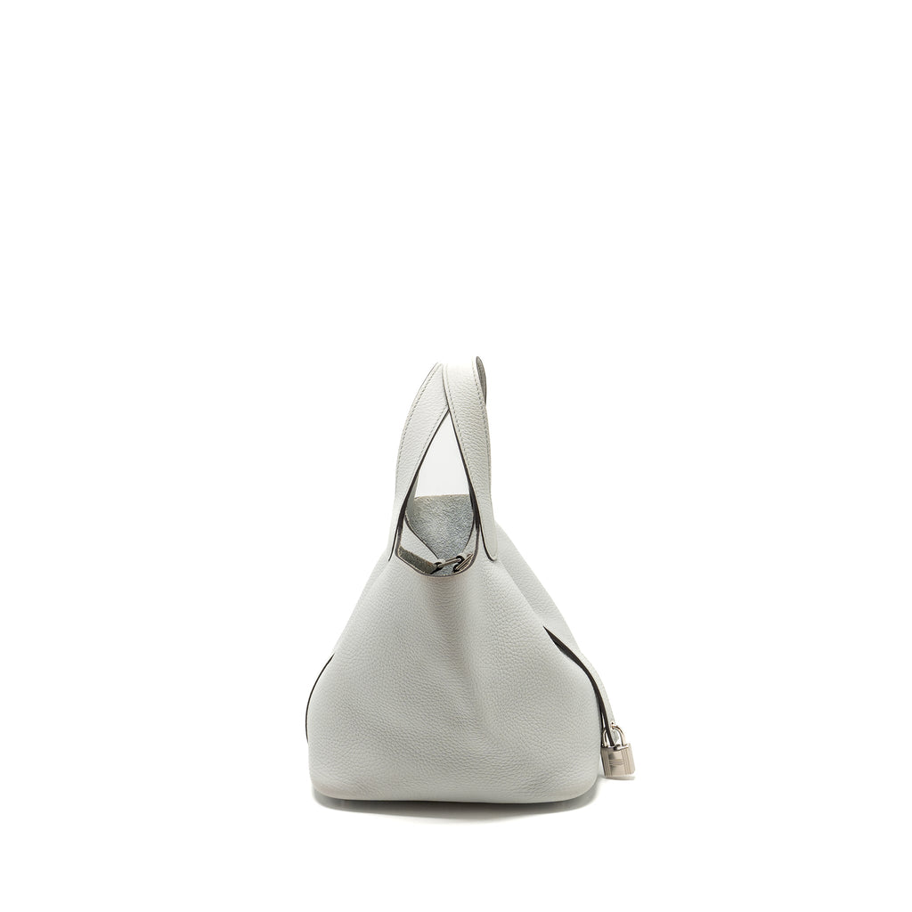 Hermes Picotin 18 Lock Bag Clemence Blue Pale SHW