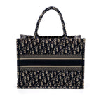 DIOR MEDIUM BOOK TOTE BLUE DIOR OBLIQUE EMBROIDERY