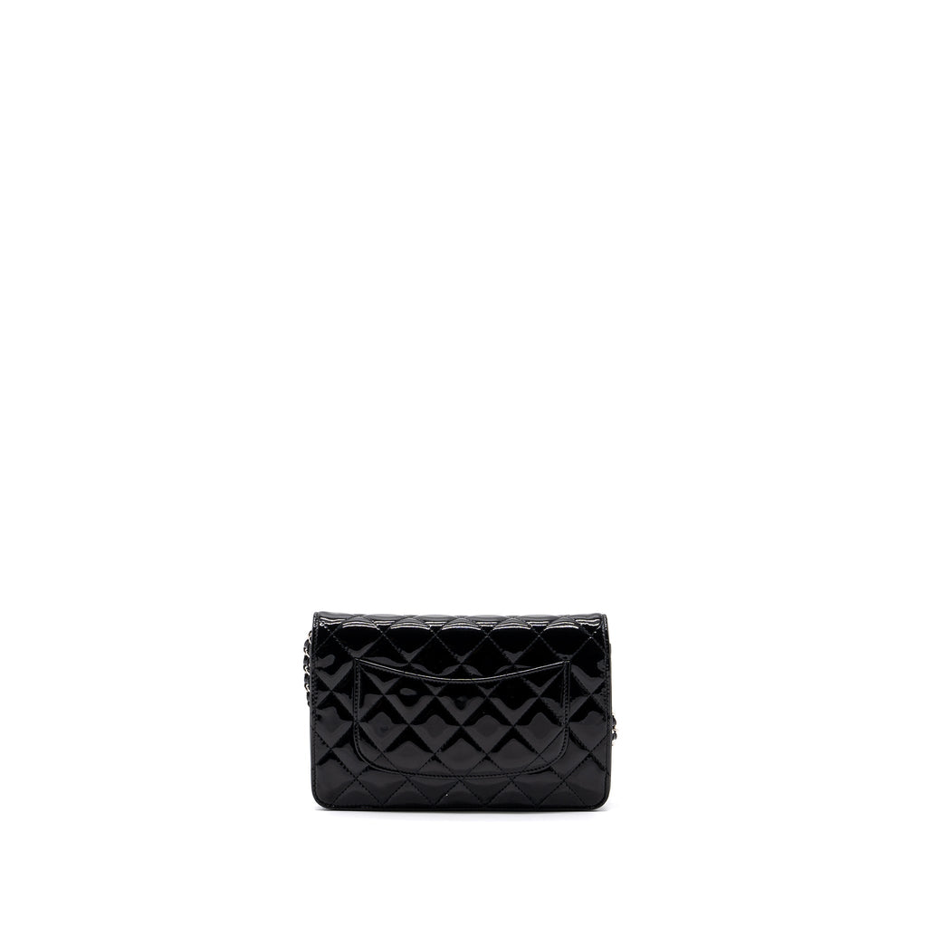 CHANEL CLASSIC WALLET ON CHAIN PATENT BLACK SHW