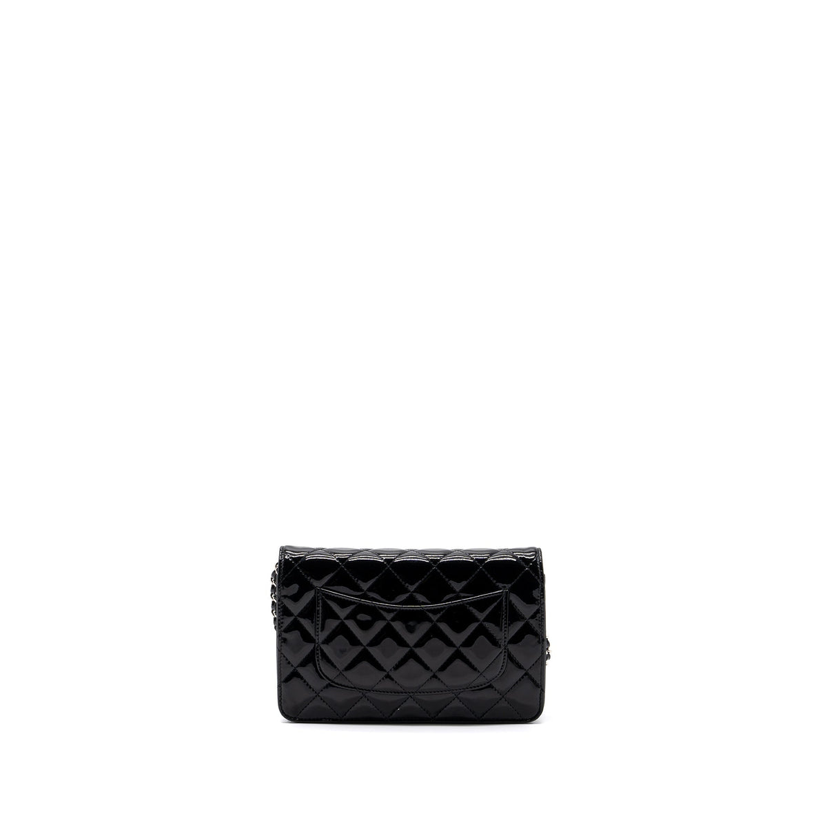CHANEL CLASSIC WALLET ON CHAIN PATENT BLACK SHW