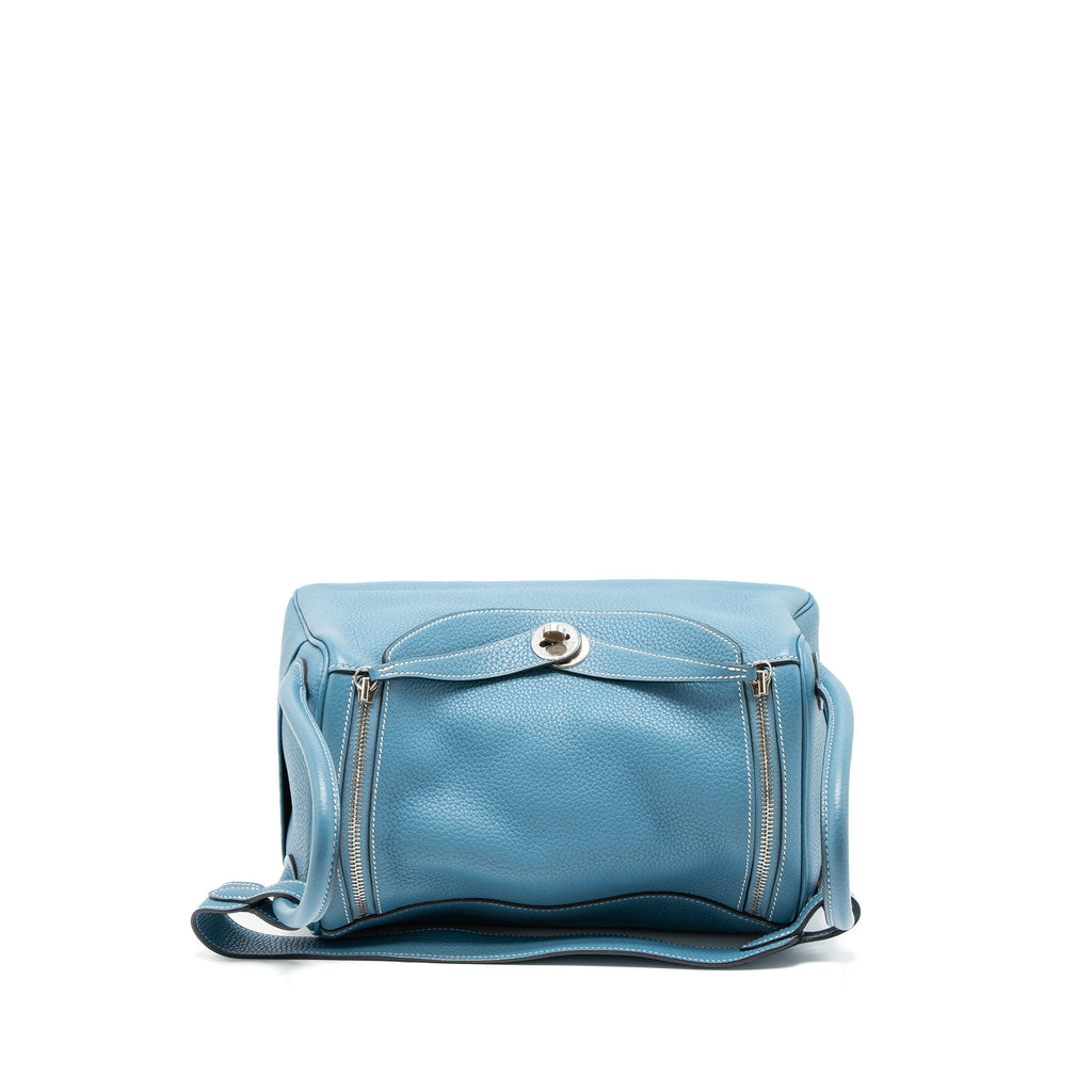 Hermes Lindy 30 Clemence Blue Jeans SHW
