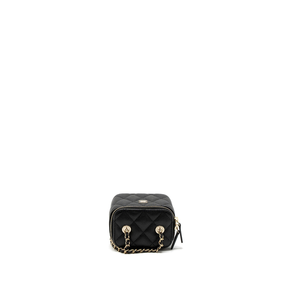 CHANEL MINI VANITY WITH CHAIN CAVIAR BLACK LGHW (MICROCHIP)