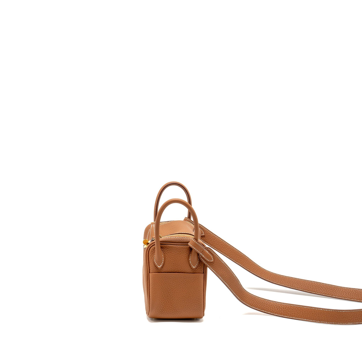 Hermes Mini Lindy Clemence Gold GHW