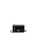 CHANEL CLASSIC MINI RECTANGULAR FLAP BAG LAMBSKIN BLACK GHW