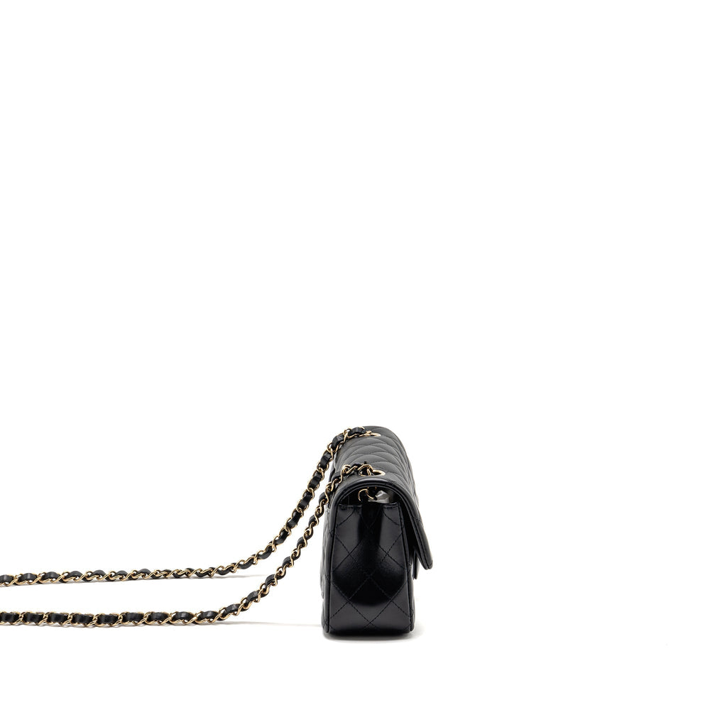 CHANEL MINI RECTANGULAR FLAP BAG LAMBSKIN BLACK LGHW (MICROCHIP)