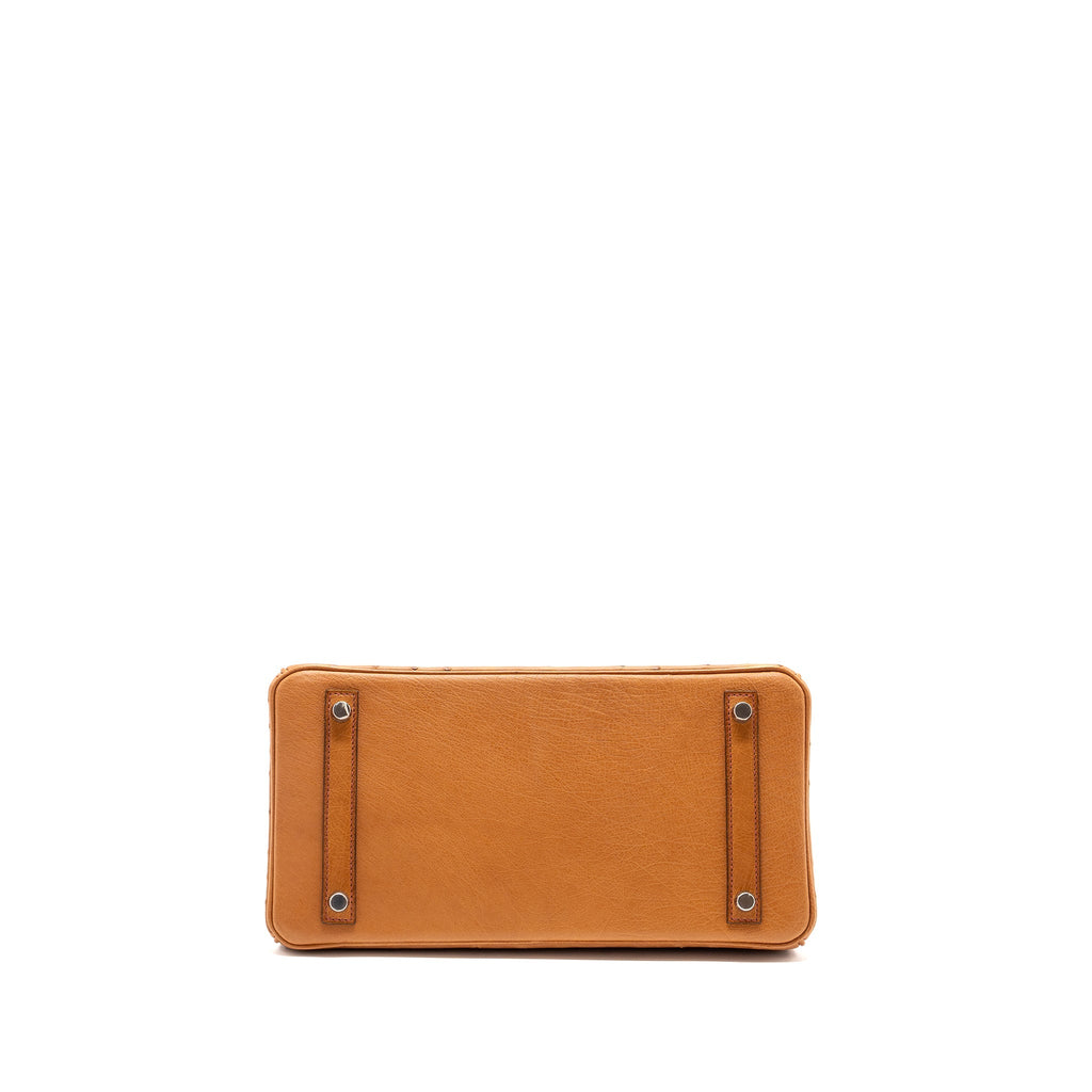 Hermes birkin 30 touch ostrich / alligator mississippiensis shiny cognac / miel SHW