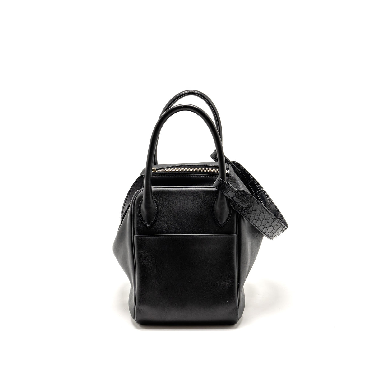 HERMES TOUCH LINDY 30 SWIFT/ALLIGATOR MISSISSIPPIENSIS BLACK SHW