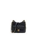 CHANEL 23C HOBO BAG GRAINED CALFSKIN BLACK GHW (MICROCHIP)