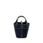 HERMES CARGO PICOTIN 18 LOCK BAG CANVAS/SWIFT BLEU MARINE/BLACK SHW