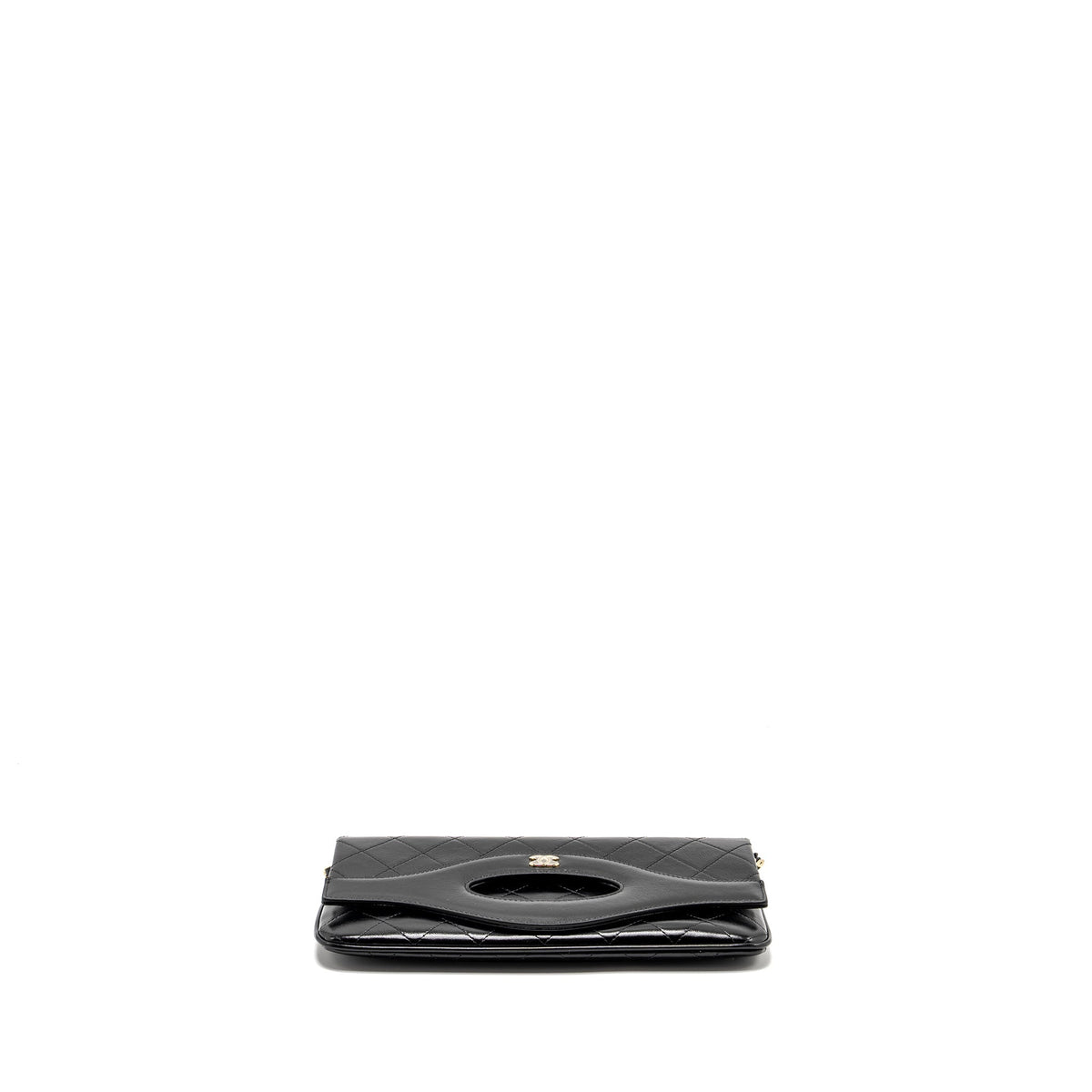 CHANEL 31 WALLET ON CHAIN SHINY CALFSKIN BLACK LGHW (MICROCHIP)