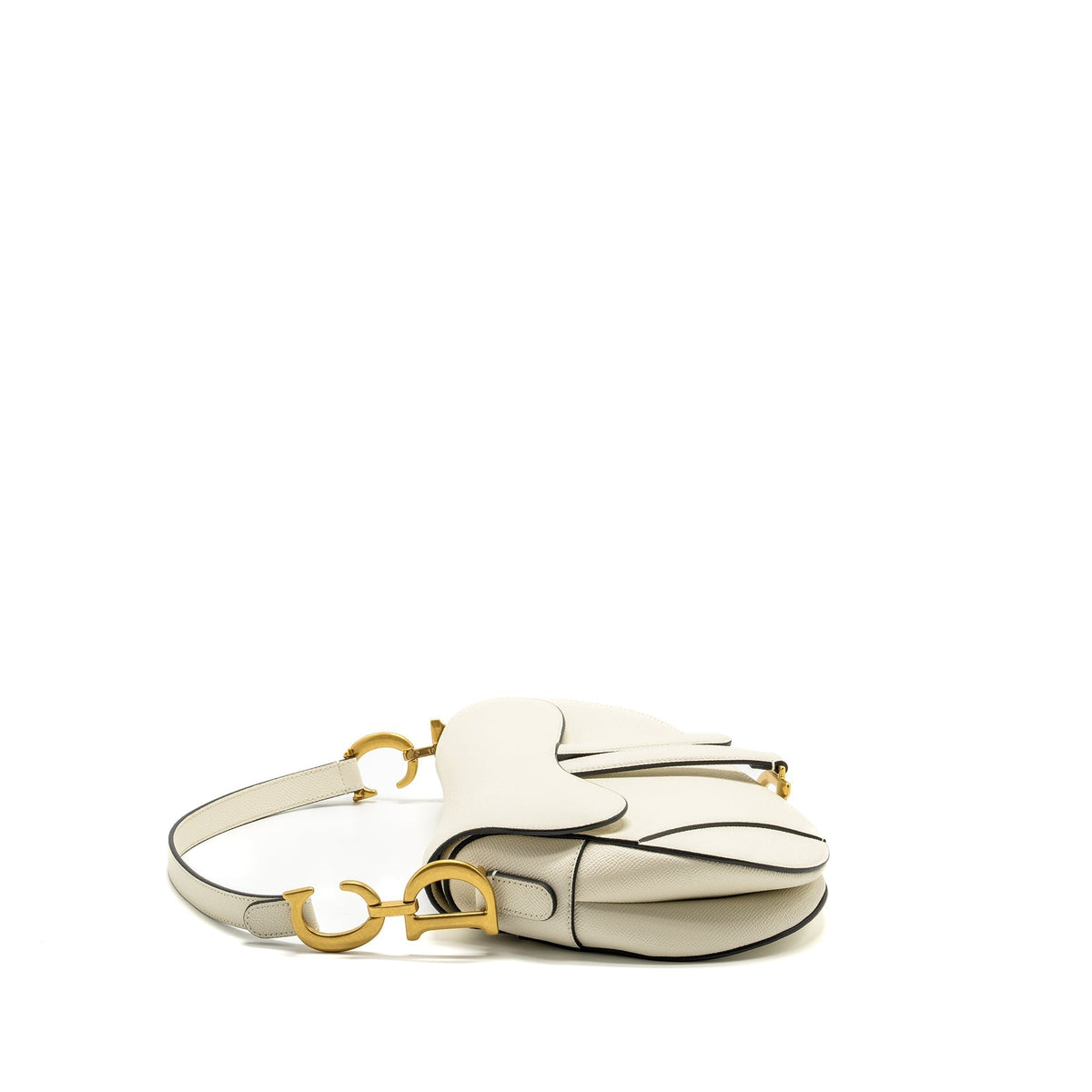 DIOR MEDIUM SADDLE BAG CALFSKIN WHITE GHW