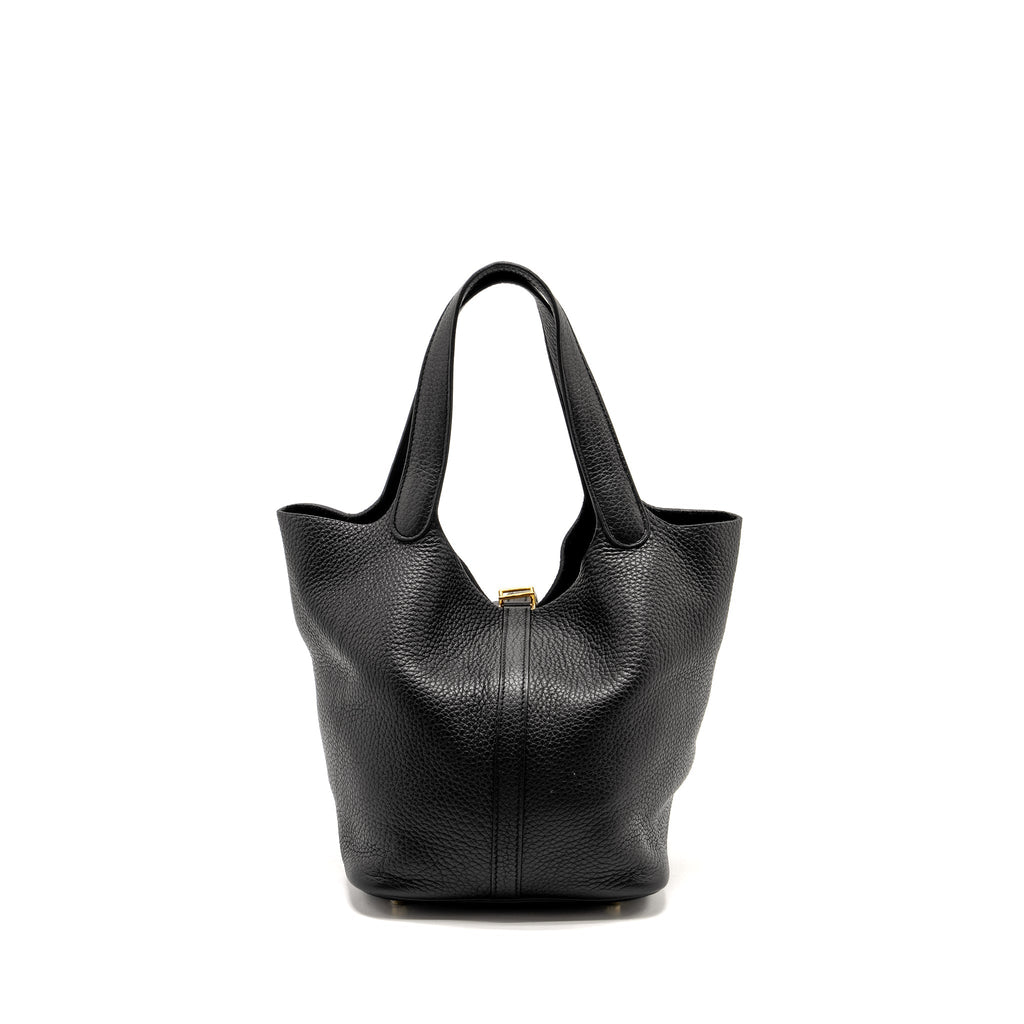 HERMES PICOTIN 22 LOCK BAG CLEMENCE BLACK GHW