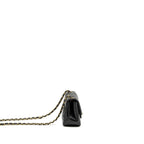 CHANEL MINI SQUARE FLAP BAG LAMBSKIN BLACK LGHW (MICROCHIP)