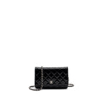 CHANEL CLASSIC WALLET ON CHAIN PATENT BLACK SHW