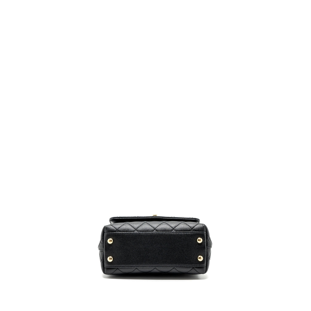 CHANEL COCO HANDLE EXTRA MINI WITH LIZARD EMBOSSED HANDLE CAVIAR BLACK LGHW(MICROCHIP)