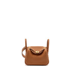 Hermes Mini Lindy Clemence Gold GHW