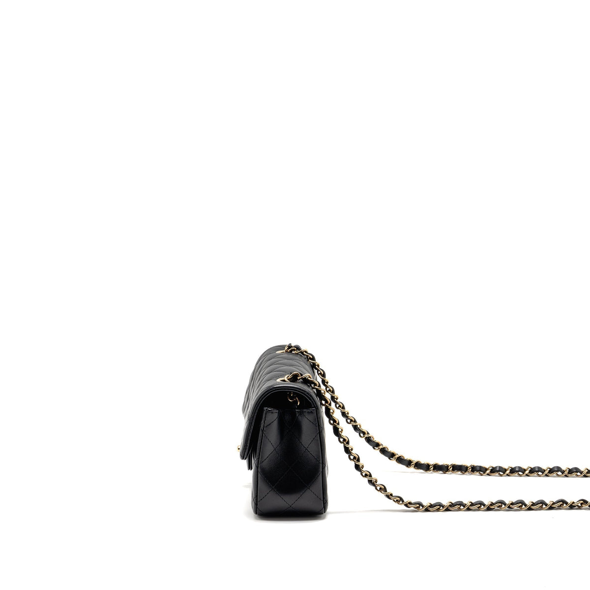 CHANEL MINI RECTANGULAR FLAP BAG LAMBSKIN BLACK LGHW (MICROCHIP)
