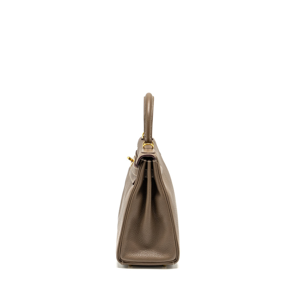 Hermes Kelly 28 Clemence Etoupe GHW