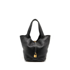 HERMES PICOTIN 22 LOCK BAG CLEMENCE BLACK GHW