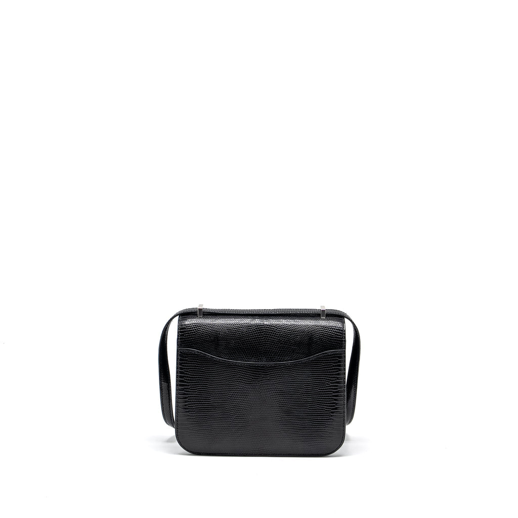 HERMES MINI CONSTANCE LIZARD VARANUS SALVATOR BLACK SHW