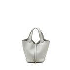 Hermes Picotin 18 Lock Bag Clemence Blue Pale SHW