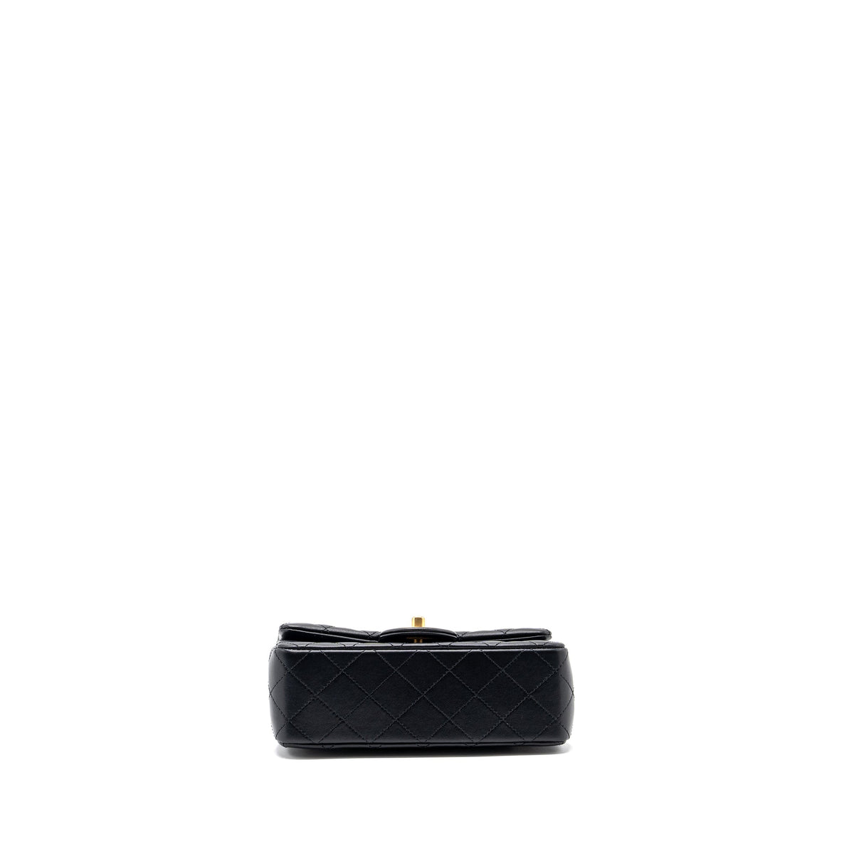 CHANEL PEARL CRUSH MINI RECTANGULAR LAMBSKIN BLACK BRUSHED GHW(MICROCHIP)