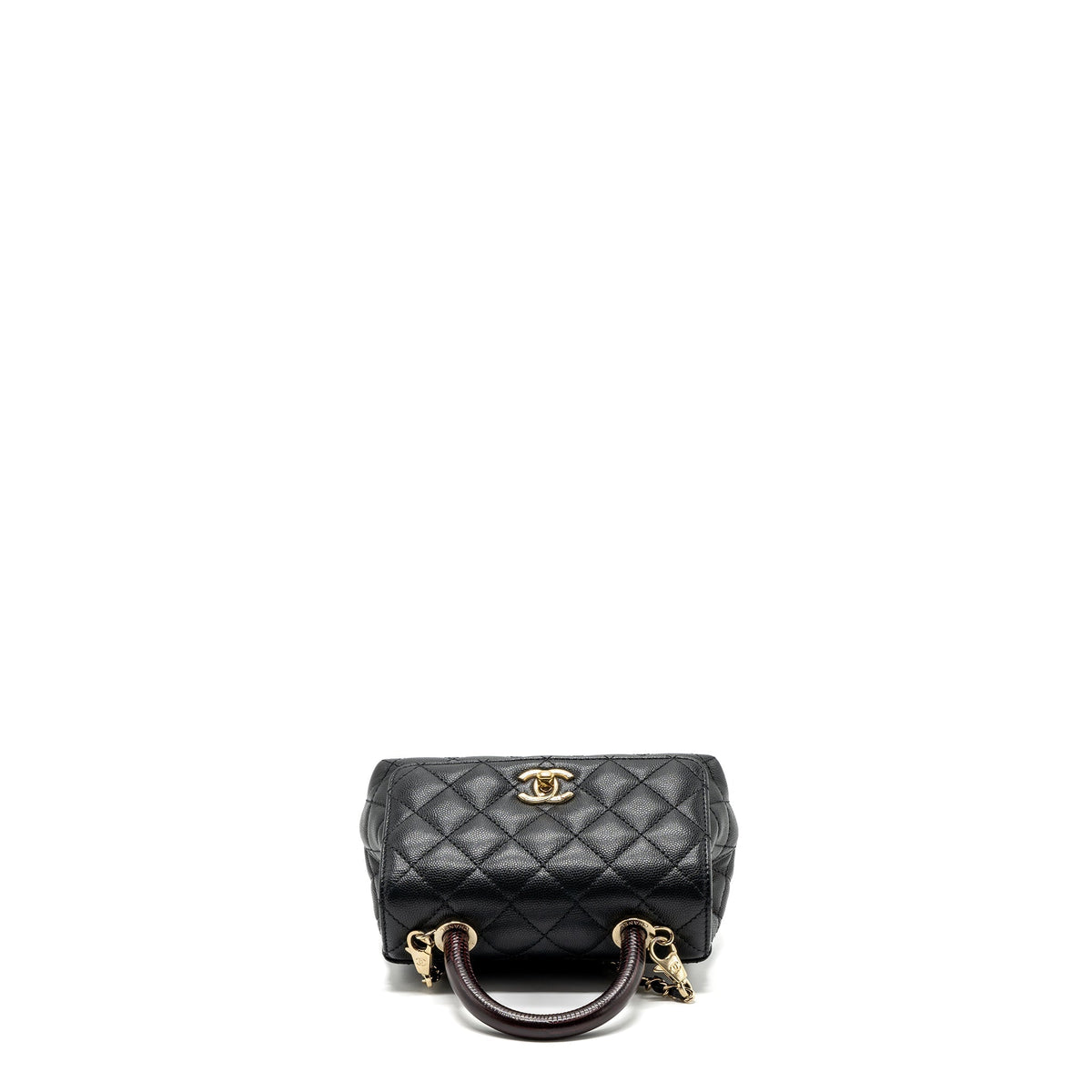 CHANEL COCO HANDLE EXTRA MINI WITH LIZARD EMBOSSED HANDLE CAVIAR BLACK LGHW(MICROCHIP)